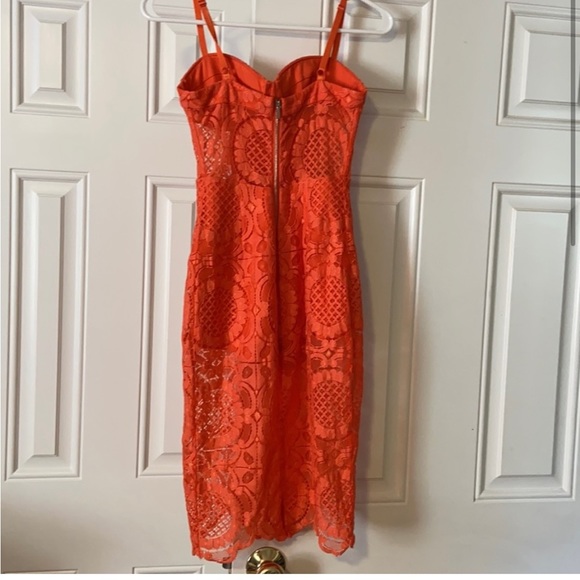 BEBE size 0 coral bustier dress - Picture 2 of 6